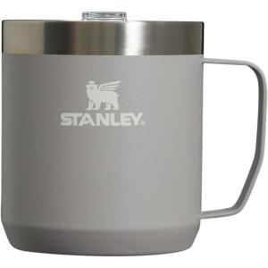 STANLEY Stay-Hot Camp Mug 12 oz | Press Fit Drink Through Lid | Cup for Coffee, Tea and Drinks | Insulated Stainless Steel Coffee Mug | BPA-Free | Ash 2.0