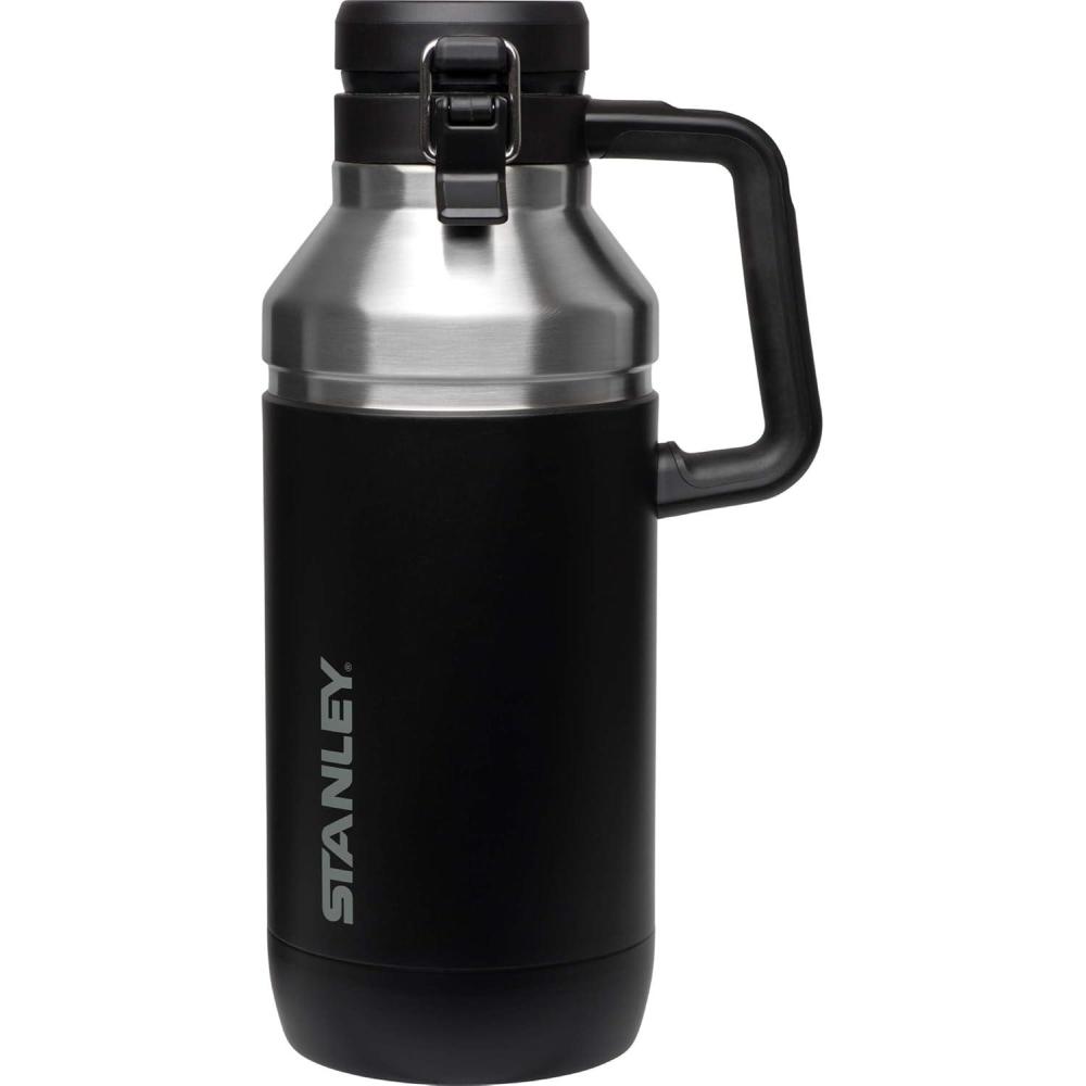 imageStanley GO Growler 64 oz  Keeps Beer Cold or Coffee Hot  Leakproof Steel Lined Lid and Easy to Carry Handle  Insulated Stainless Steel Beverage Container  BPAFree  PolarMatte Black