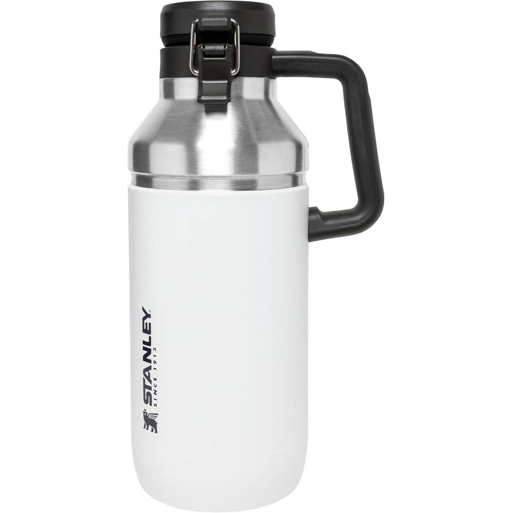 imageStanley GO Growler 64 oz  Keeps Beer Cold or Coffee Hot  Leakproof Steel Lined Lid and Easy to Carry Handle  Insulated Stainless Steel Beverage Container  BPAFree  PolarPolar