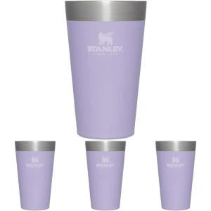 STANLEY Adventure Stacking Beer Pint Glass 16oz | Stackable Drinking Cup for Cold Beverages | Dishwasher Safe | Insulated Stainless Steel Tumbler | BPA-Free | Lavender(16oz (Pack of 4))