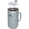 STANLEY Stay-Hot Camp Mug 24 oz | Press Fit Drink Through Lid | Cup for Coffee, Tea and Drinks | Insulated Stainless Steel Coffee Mug | BPA-Free | Hammertone Silver(Hammertone Silver)