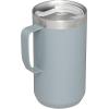STANLEY Stay-Hot Camp Mug 24 oz | Press Fit Drink Through Lid | Cup for Coffee, Tea and Drinks | Insulated Stainless Steel Coffee Mug | BPA-Free | Hammertone Silver(Hammertone Silver)