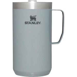 STANLEY Stay-Hot Camp Mug 24 oz | Press Fit Drink Through Lid | Cup for Coffee, Tea and Drinks | Insulated Stainless Steel Coffee Mug | BPA-Free | Hammertone Silver(Hammertone Silver)