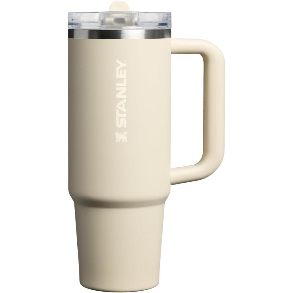 imageSTANLEY Quencher ProTour Flip Straw Tumbler with Leakproof Lid  BuiltIn Straw amp Handle  Cupholder Compatible for Travel  Insulated Stainless Steel Cup  BPAFreeToasted Almond