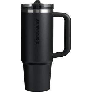 STANLEY Quencher ProTour Flip Straw Tumbler with Leakproof Lid | Built-In Straw & Handle | Cupholder Compatible for Travel | Insulated Stainless Steel Cup | BPA-Free(Black)