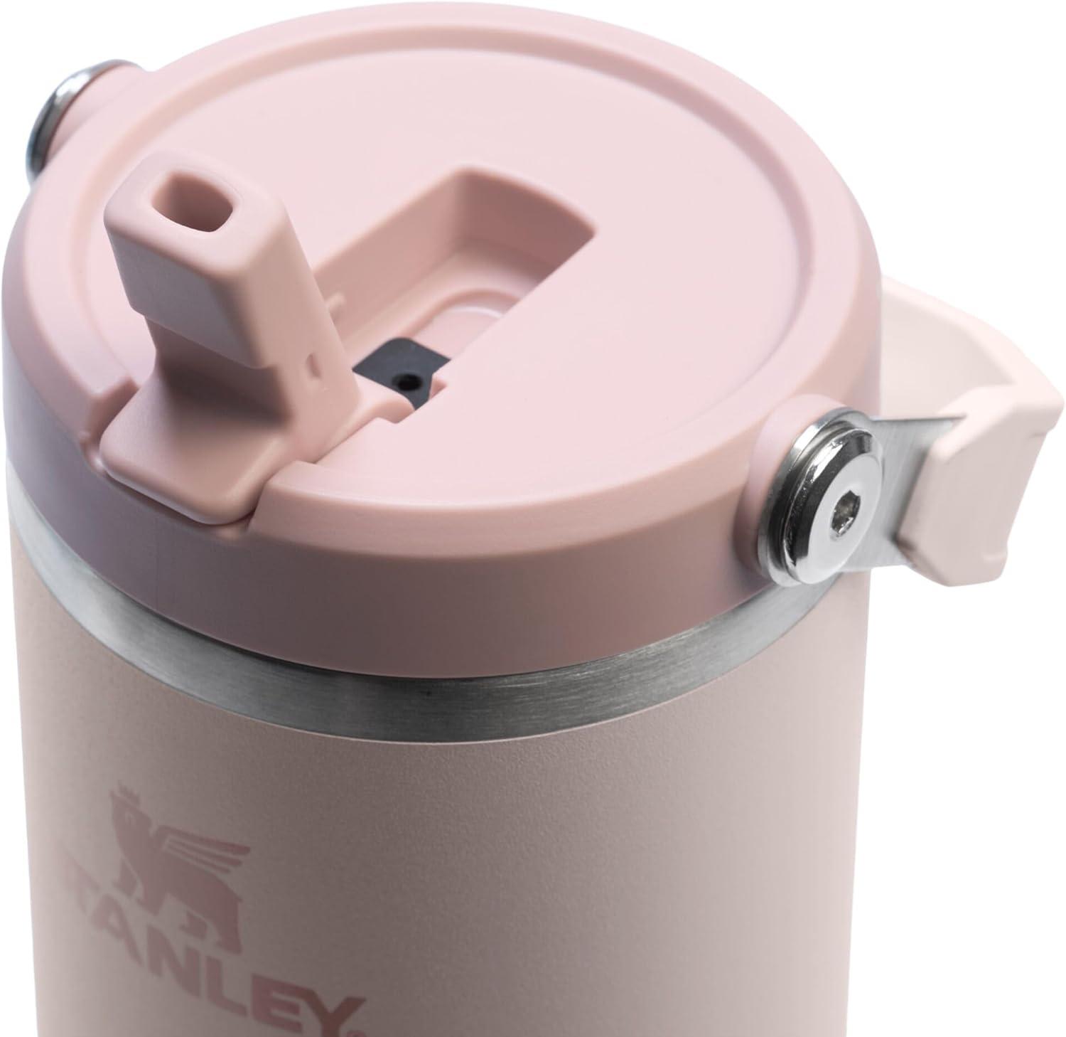 imageSTANLEY IceFlow 20 Flip Straw Tumbler with Handle 20 oz Twist On Lid and Flip Up Straw Leak Resistant Water Bottle Insulated Stainless Steel BPAFree AzureRose Quartz