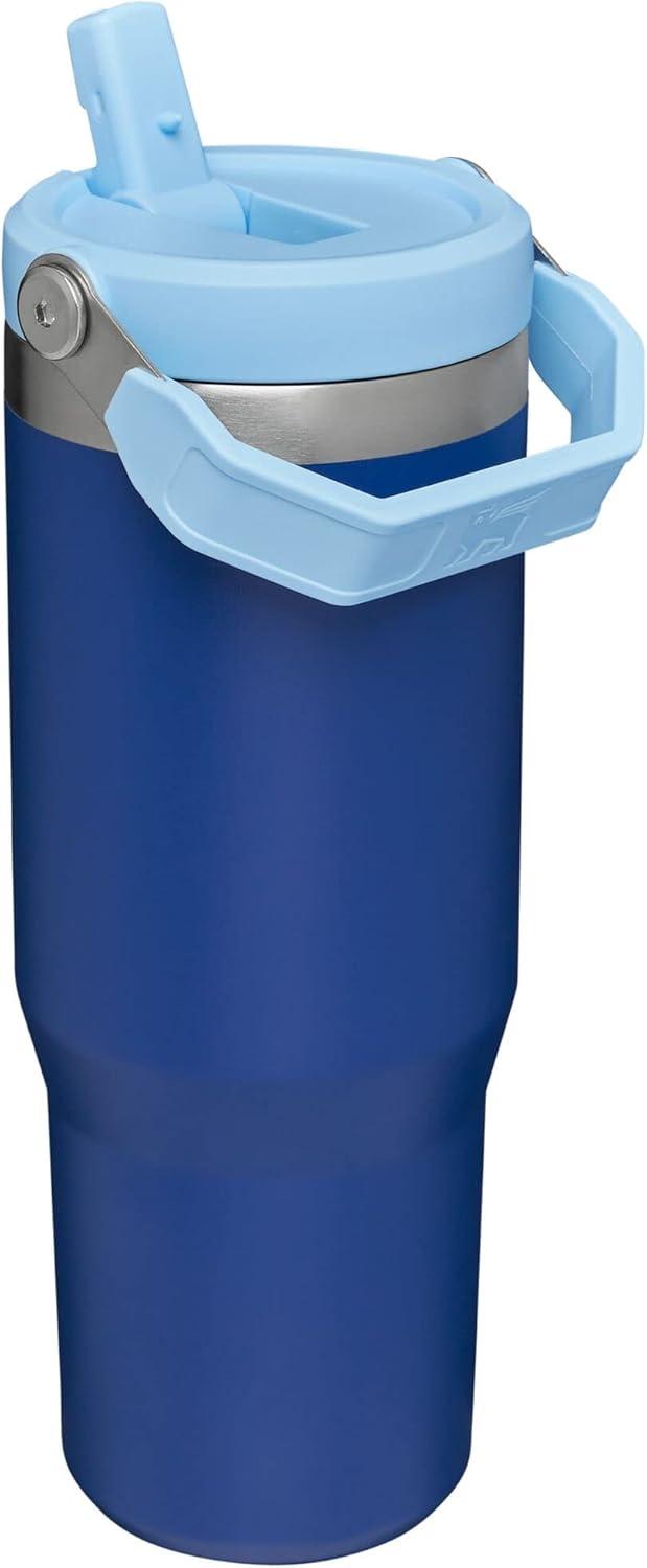 imageSTANLEY IceFlow 20 Flip Straw Tumbler with Handle 20 oz Twist On Lid and Flip Up Straw Leak Resistant Water Bottle Insulated Stainless Steel BPAFree AzureLapis
