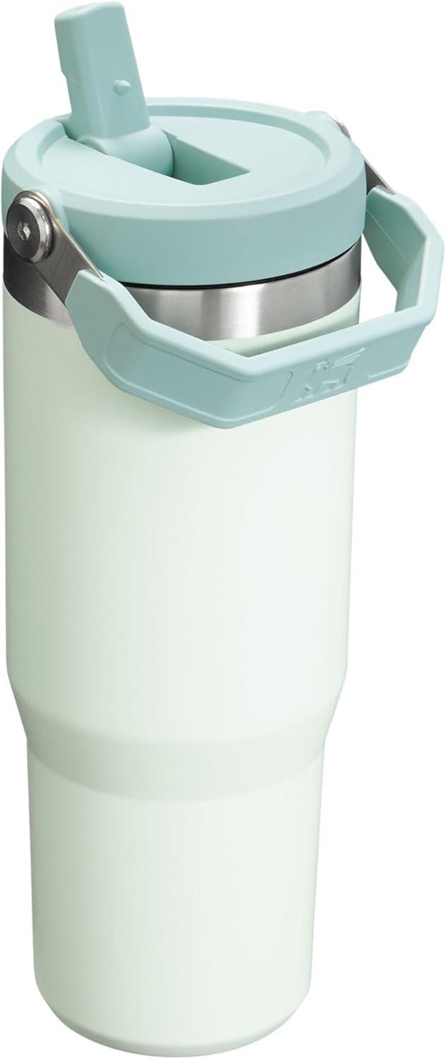 imageSTANLEY IceFlow 20 Flip Straw Tumbler with Handle 20 oz Twist On Lid and Flip Up Straw Leak Resistant Water Bottle Insulated Stainless Steel BPAFree AzureMist