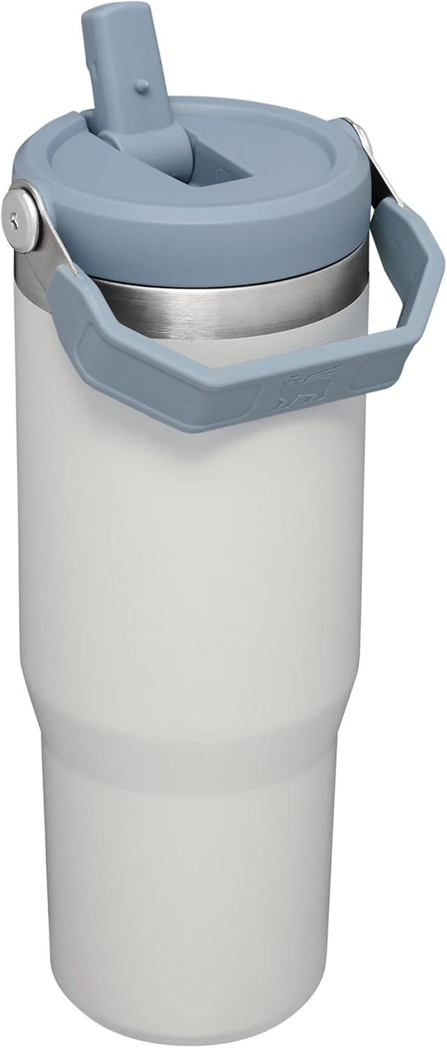 imageSTANLEY IceFlow 20 Flip Straw Tumbler with Handle 20 oz Twist On Lid and Flip Up Straw Leak Resistant Water Bottle Insulated Stainless Steel BPAFree AzureFog