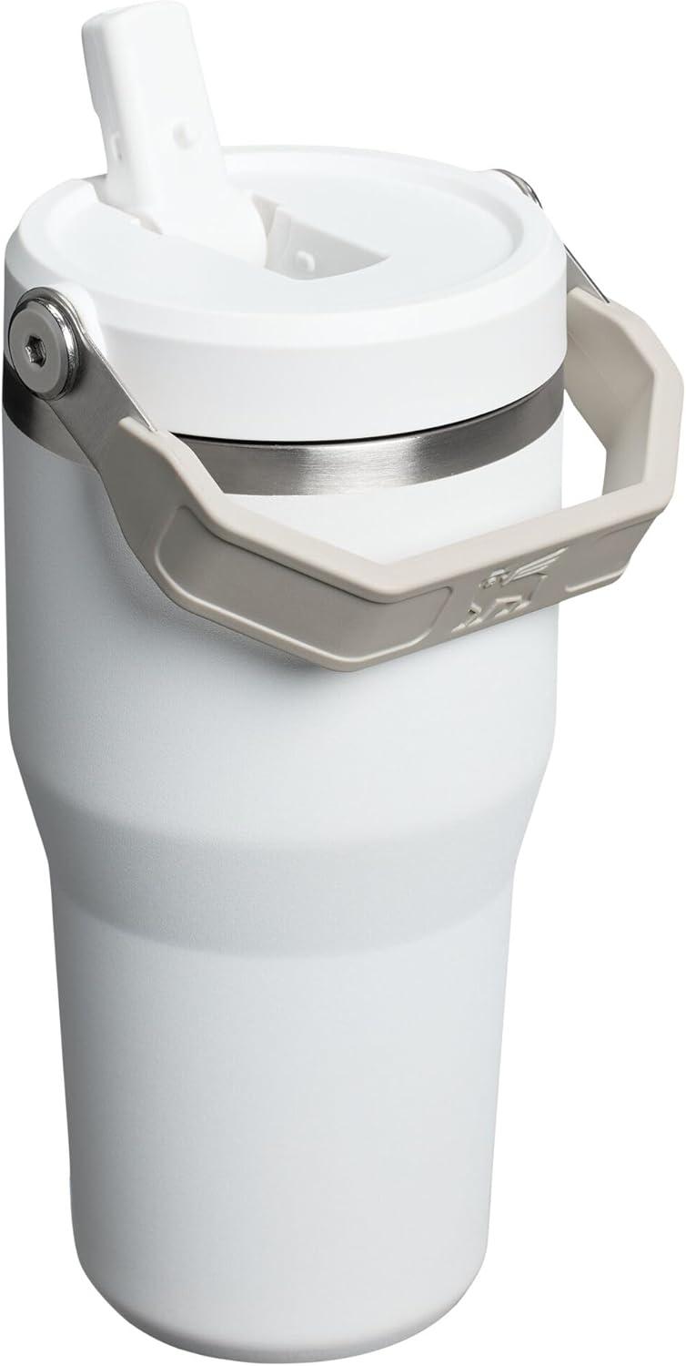 imageSTANLEY IceFlow 20 Flip Straw Tumbler with Handle 20 oz Twist On Lid and Flip Up Straw Leak Resistant Water Bottle Insulated Stainless Steel BPAFree AzureFrost