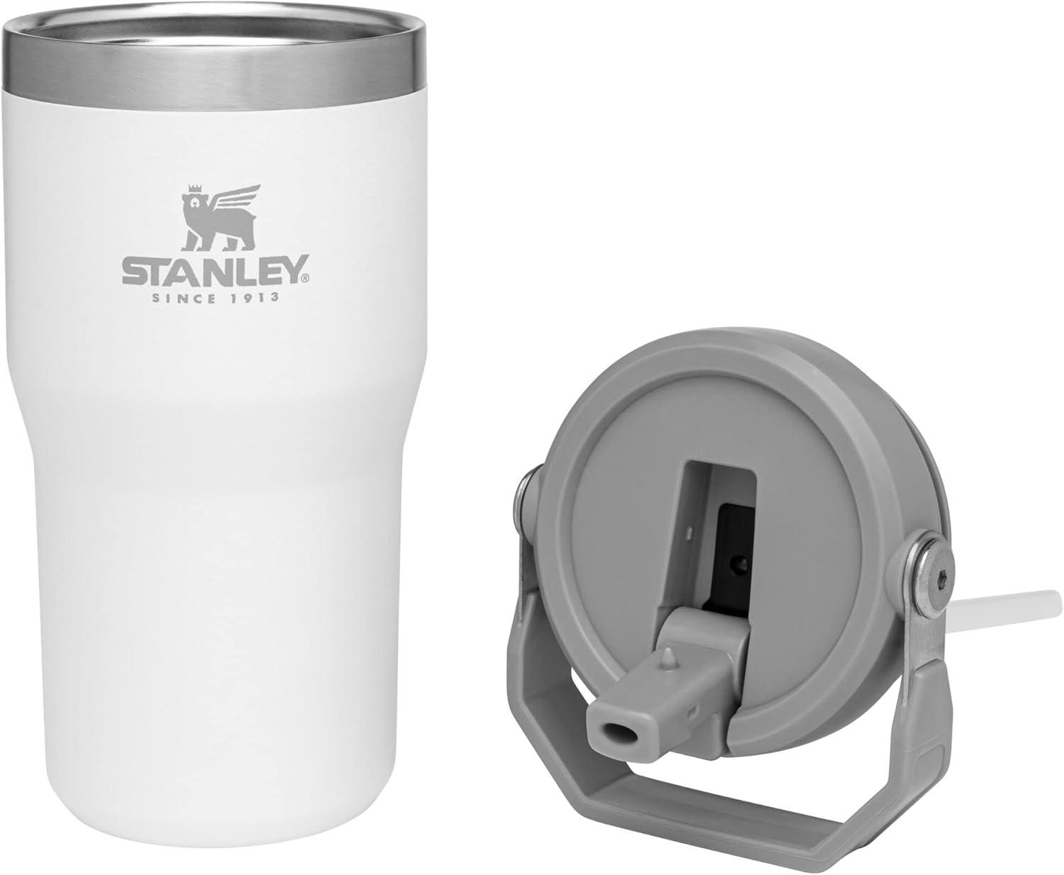 imageSTANLEY IceFlow 20 Flip Straw Tumbler with Handle 20 oz Twist On Lid and Flip Up Straw Leak Resistant Water Bottle Insulated Stainless Steel BPAFree AzurePolar