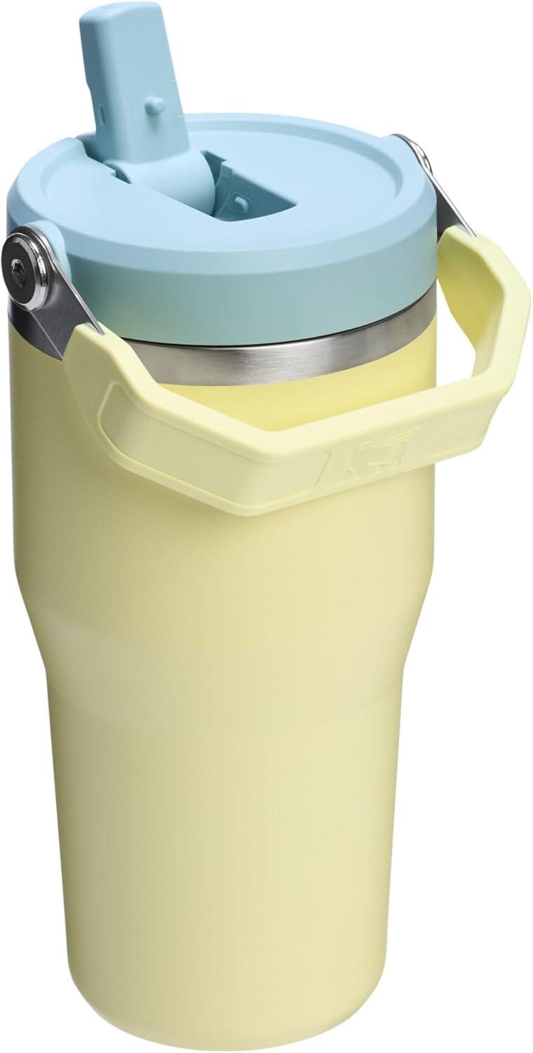 imageSTANLEY IceFlow 20 Flip Straw Tumbler with Handle 20 oz Twist On Lid and Flip Up Straw Leak Resistant Water Bottle Insulated Stainless Steel BPAFree AzurePomelo