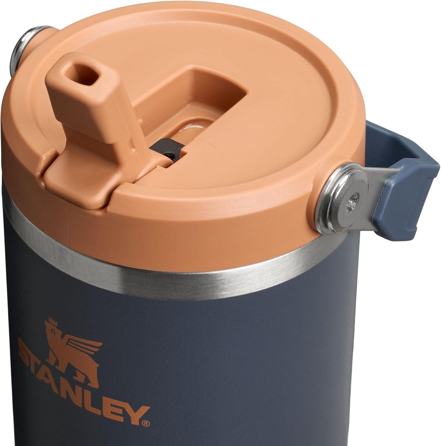 imageSTANLEY IceFlow 20 Flip Straw Tumbler with Handle 20 oz Twist On Lid and Flip Up Straw Leak Resistant Water Bottle Insulated Stainless Steel BPAFree AzureTwilight