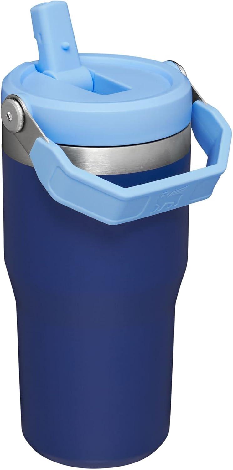 imageSTANLEY IceFlow 20 Flip Straw Tumbler with Handle 20 oz Twist On Lid and Flip Up Straw Leak Resistant Water Bottle Insulated Stainless Steel BPAFree AzureLapis