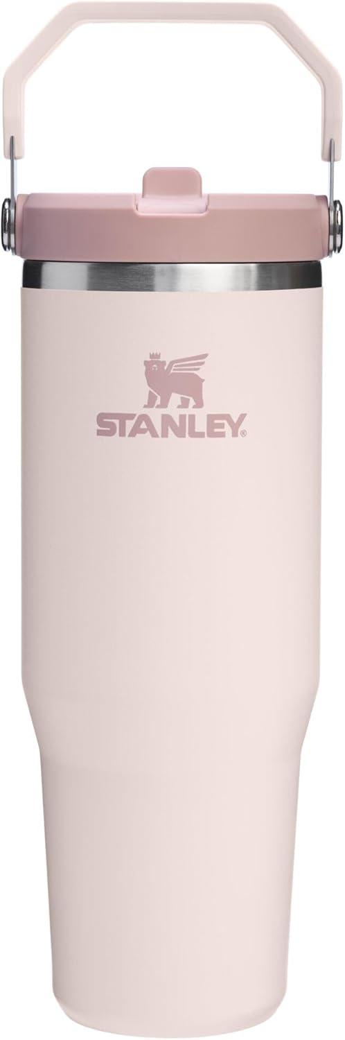 imageSTANLEY IceFlow 20 Flip Straw Tumbler with Handle 20 oz Twist On Lid and Flip Up Straw Leak Resistant Water Bottle Insulated Stainless Steel BPAFree AzureRose Quartz
