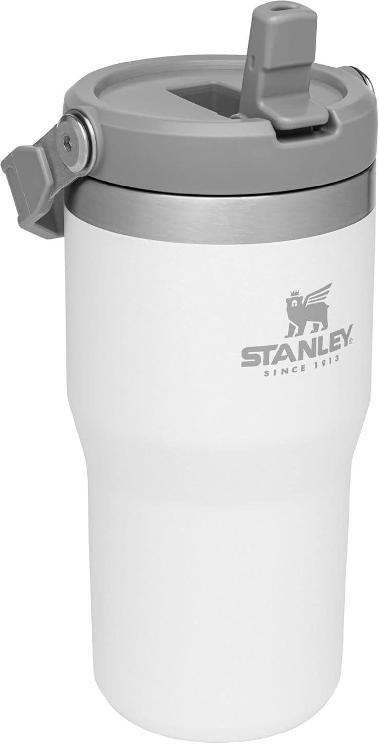 imageSTANLEY IceFlow 20 Flip Straw Tumbler with Handle 20 oz Twist On Lid and Flip Up Straw Leak Resistant Water Bottle Insulated Stainless Steel BPAFree AzurePolar