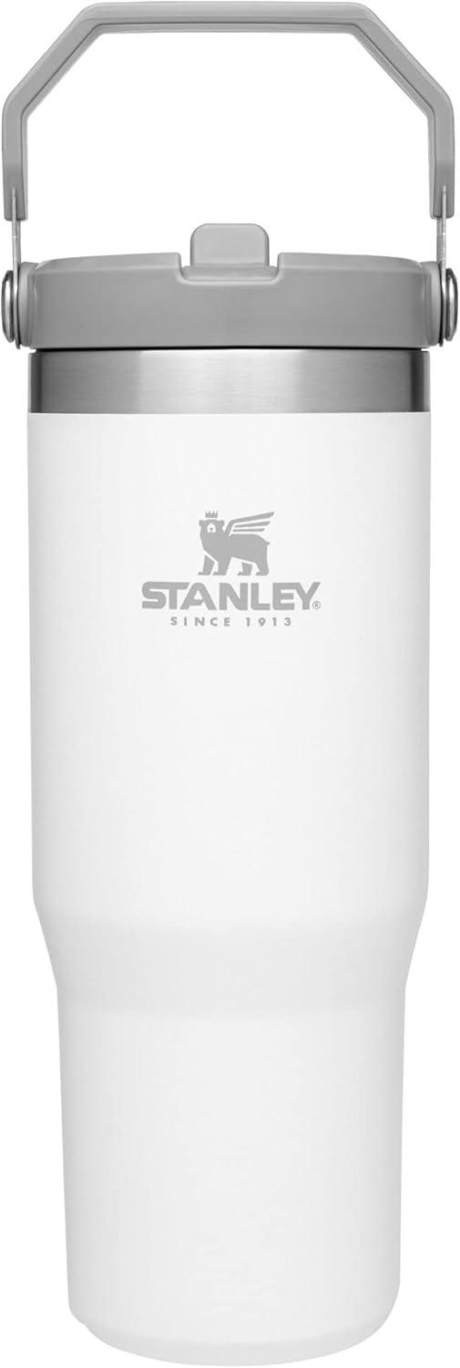 imageSTANLEY IceFlow 20 Flip Straw Tumbler with Handle 20 oz Twist On Lid and Flip Up Straw Leak Resistant Water Bottle Insulated Stainless Steel BPAFree AzurePolar