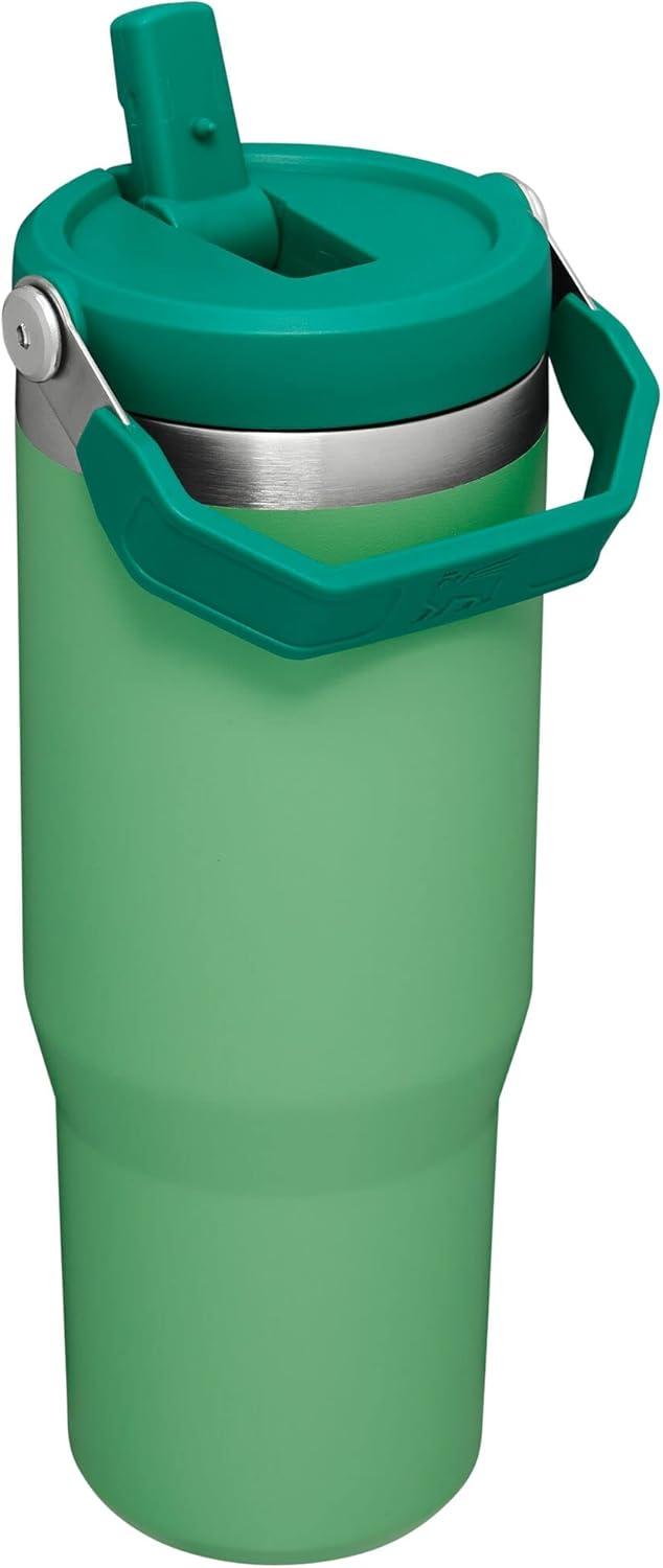 imageSTANLEY IceFlow 20 Flip Straw Tumbler with Handle 20 oz Twist On Lid and Flip Up Straw Leak Resistant Water Bottle Insulated Stainless Steel BPAFree AzureJade