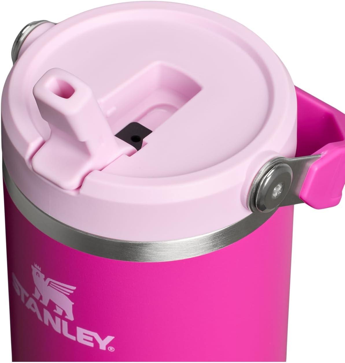 imageSTANLEY IceFlow 20 Flip Straw Tumbler with Handle 20 oz Twist On Lid and Flip Up Straw Leak Resistant Water Bottle Insulated Stainless Steel BPAFree AzureViolet Blossom