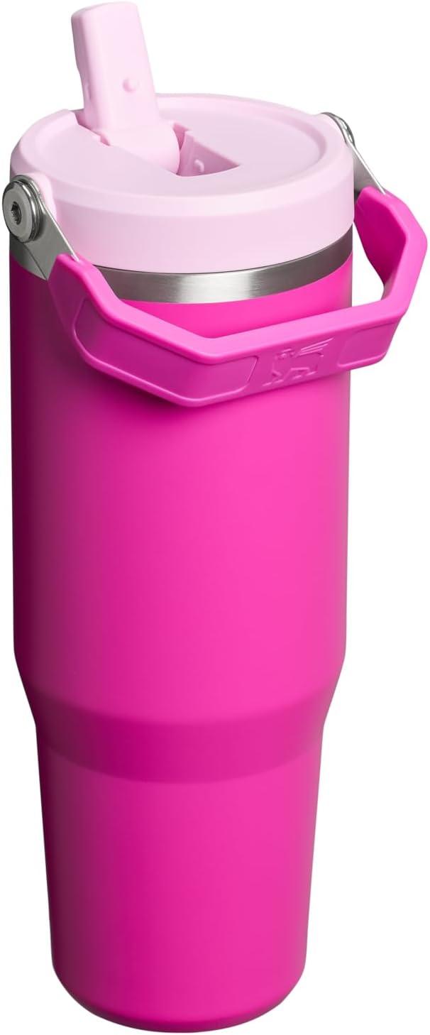 imageSTANLEY IceFlow 20 Flip Straw Tumbler with Handle 20 oz Twist On Lid and Flip Up Straw Leak Resistant Water Bottle Insulated Stainless Steel BPAFree AzureViolet Blossom