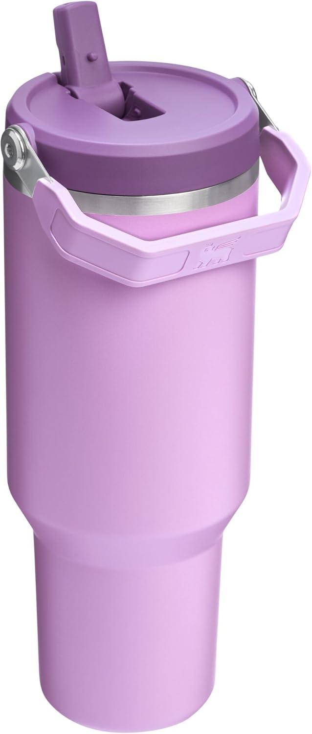 imageSTANLEY IceFlow 20 Flip Straw Tumbler with Handle 20 oz Twist On Lid and Flip Up Straw Leak Resistant Water Bottle Insulated Stainless Steel BPAFree AzureLilac