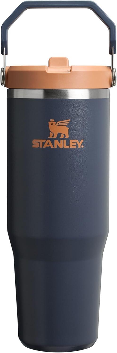 imageSTANLEY IceFlow 20 Flip Straw Tumbler with Handle 20 oz Twist On Lid and Flip Up Straw Leak Resistant Water Bottle Insulated Stainless Steel BPAFree AzureTwilight