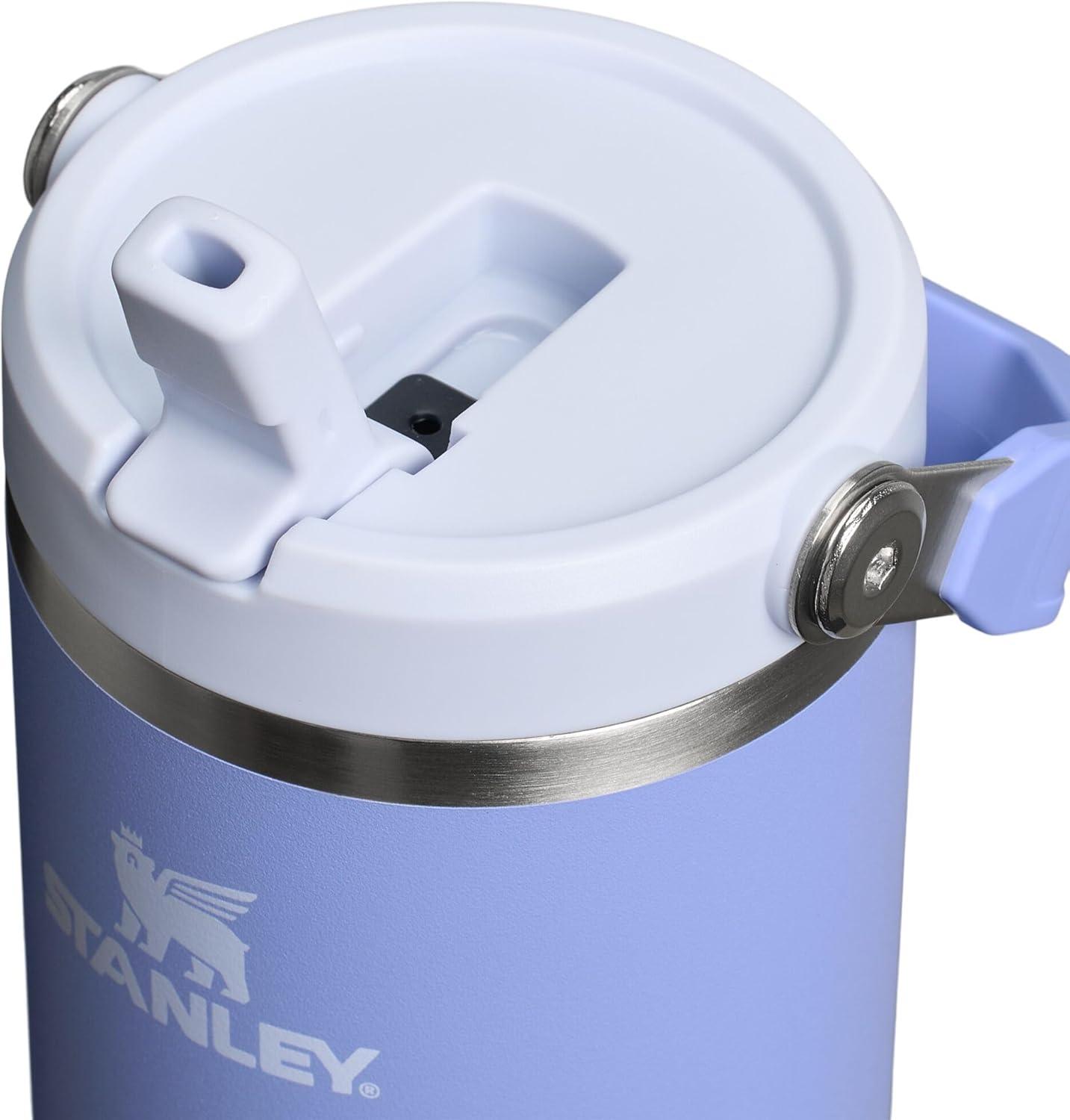 imageSTANLEY IceFlow 20 Flip Straw Tumbler with Handle 20 oz Twist On Lid and Flip Up Straw Leak Resistant Water Bottle Insulated Stainless Steel BPAFree AzureHydrangea