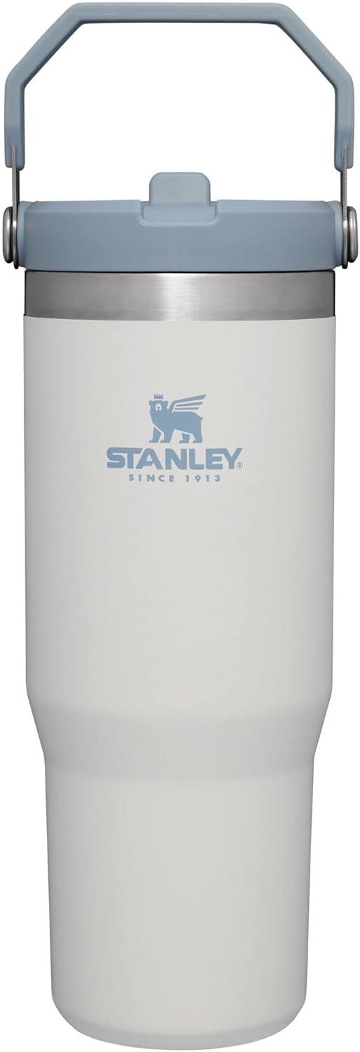 imageStanley IceFlow Flip Straw Tumbler with Handle 20 oz Twist On Lid and Flip Up Straw Leak Resistant Water Bottle Insulated Stainless Steel BPAFree PlumFog