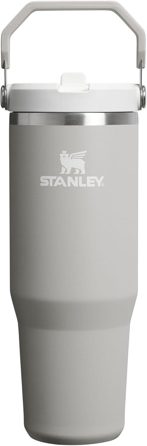 imageStanley IceFlow Flip Straw Tumbler with Handle 20 oz Twist On Lid and Flip Up Straw Leak Resistant Water Bottle Insulated Stainless Steel BPAFree PlumAsh