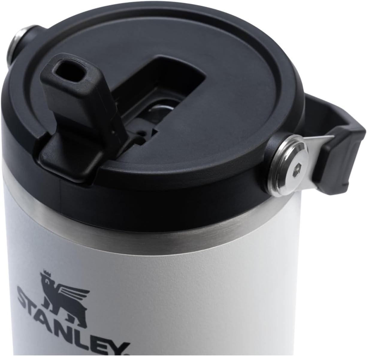 imageStanley IceFlow Flip Straw Tumbler with Handle 20 oz Twist On Lid and Flip Up Straw Leak Resistant Water Bottle Insulated Stainless Steel BPAFree PlumChalk