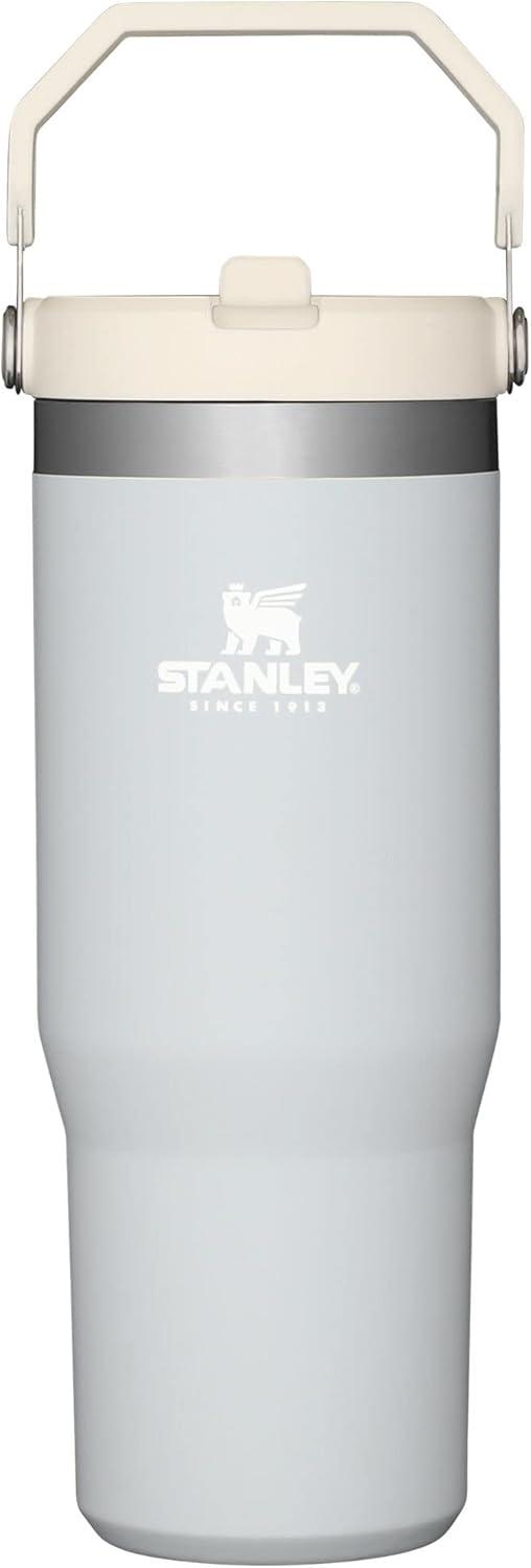 imageStanley IceFlow Flip Straw Tumbler with Handle 20 oz Twist On Lid and Flip Up Straw Leak Resistant Water Bottle Insulated Stainless Steel BPAFree PlumCloud