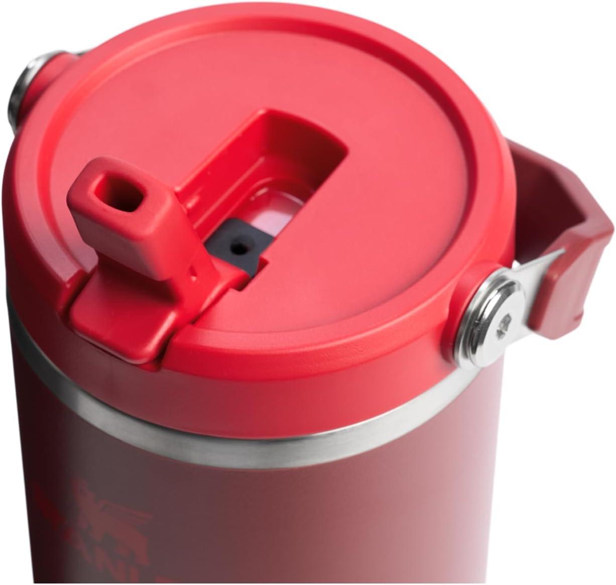 imageStanley IceFlow Flip Straw Tumbler with Handle 20 oz Twist On Lid and Flip Up Straw Leak Resistant Water Bottle Insulated Stainless Steel BPAFree PlumCranberry