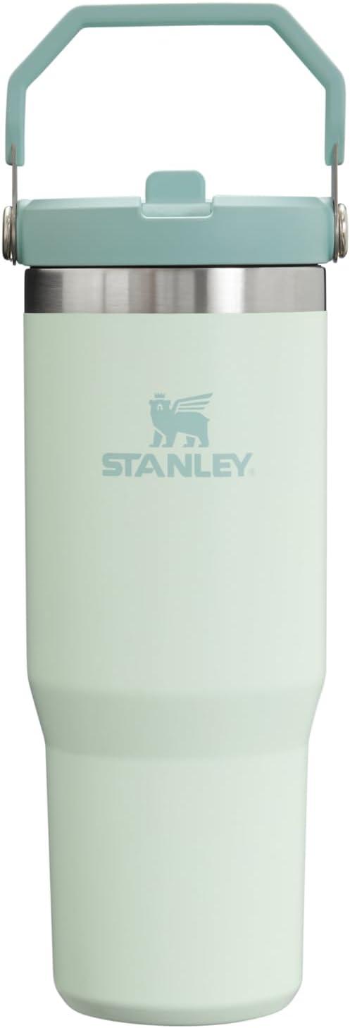 imageStanley IceFlow Flip Straw Tumbler with Handle 20 oz Twist On Lid and Flip Up Straw Leak Resistant Water Bottle Insulated Stainless Steel BPAFree PlumMist