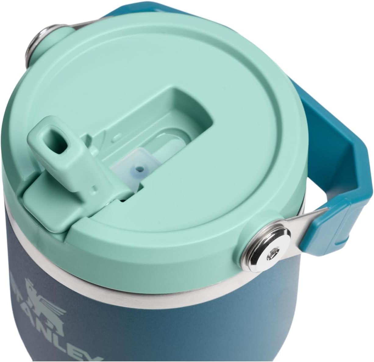 imageStanley IceFlow Flip Straw Tumbler with Handle 20 oz Twist On Lid and Flip Up Straw Leak Resistant Water Bottle Insulated Stainless Steel BPAFree PlumCoastal Teal