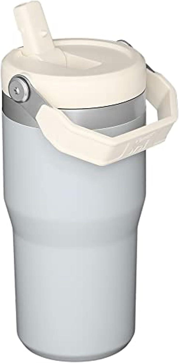 imageStanley IceFlow Flip Straw Tumbler with Handle 20 oz Twist On Lid and Flip Up Straw Leak Resistant Water Bottle Insulated Stainless Steel BPAFree PlumCloud