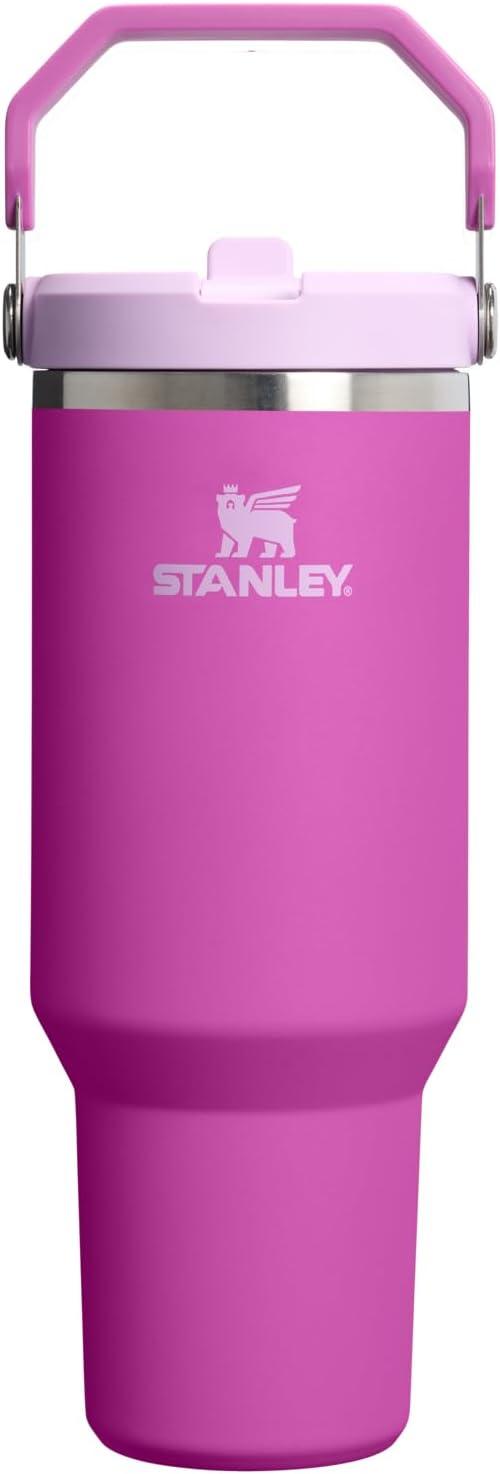 imageStanley IceFlow Flip Straw Tumbler with Handle 20 oz Twist On Lid and Flip Up Straw Leak Resistant Water Bottle Insulated Stainless Steel BPAFree PlumDark Blossom
