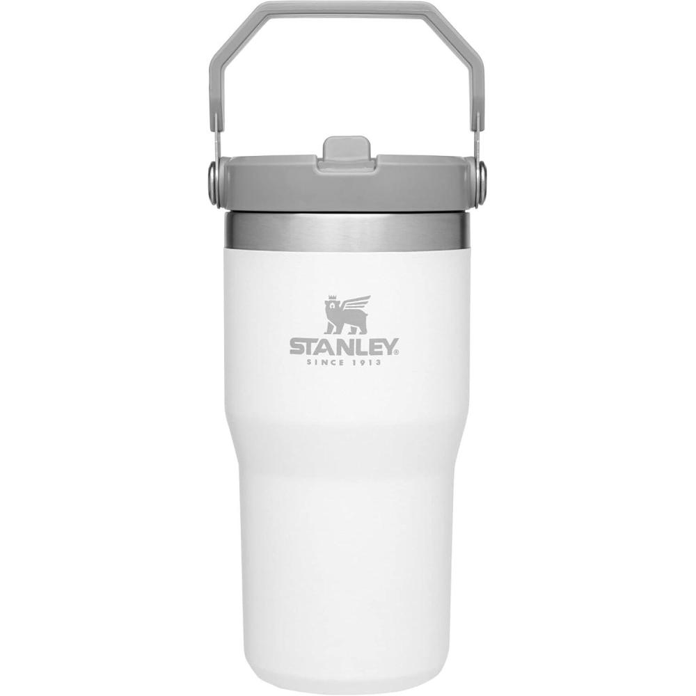imageSTANLEY IceFlow 20 Flip Straw Tumbler with Handle 20 oz Twist On Lid and Flip Up Straw Leak Resistant Water Bottle Insulated Stainless Steel BPAFree AzurePolar