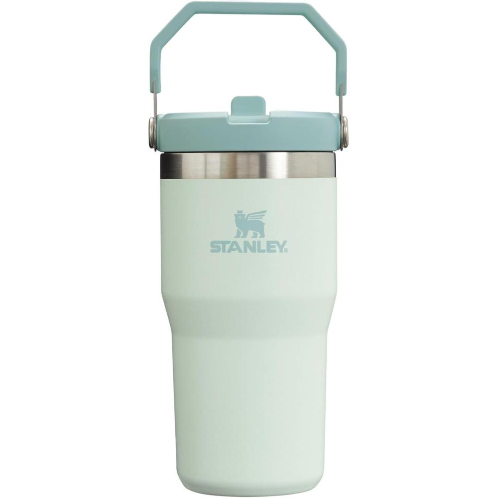 imageSTANLEY IceFlow 20 Flip Straw Tumbler with Handle 20 oz Twist On Lid and Flip Up Straw Leak Resistant Water Bottle Insulated Stainless Steel BPAFree AzureMist