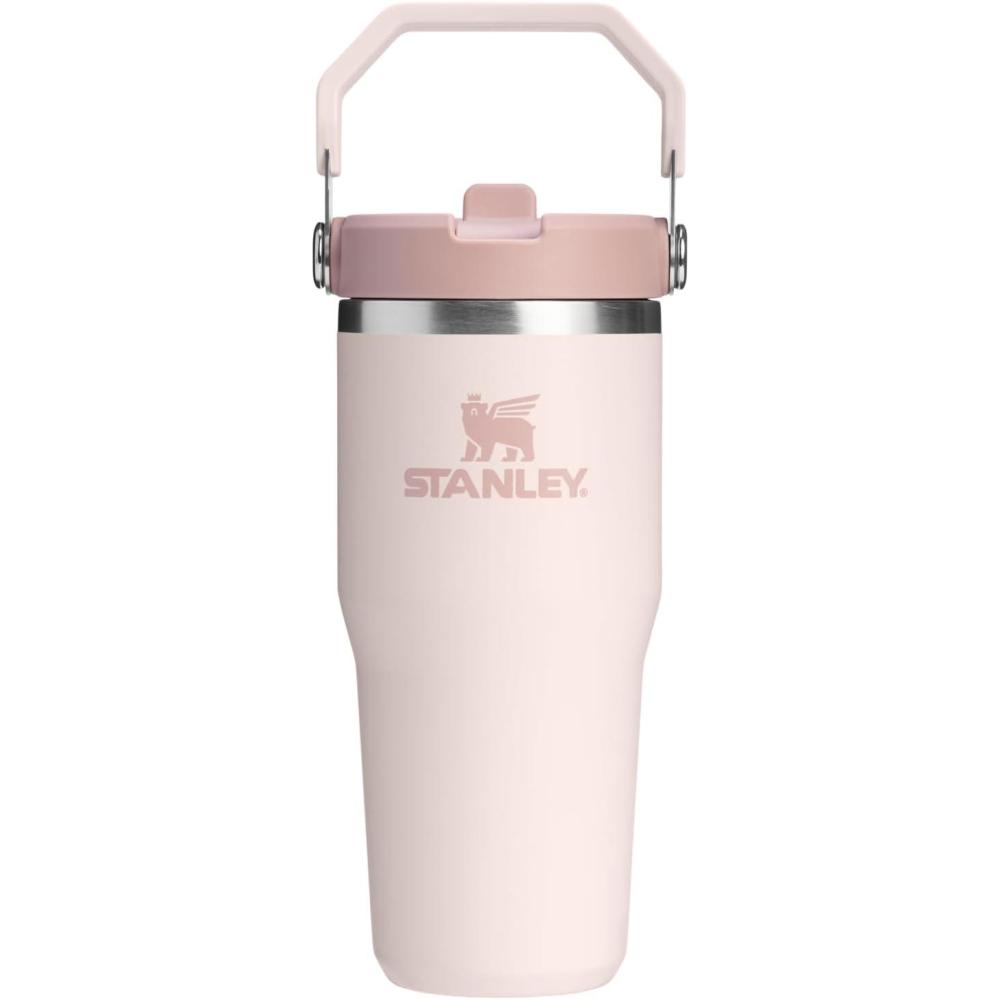 imageSTANLEY IceFlow 20 Flip Straw Tumbler with Handle 20 oz Twist On Lid and Flip Up Straw Leak Resistant Water Bottle Insulated Stainless Steel BPAFree AzureRose Quartz