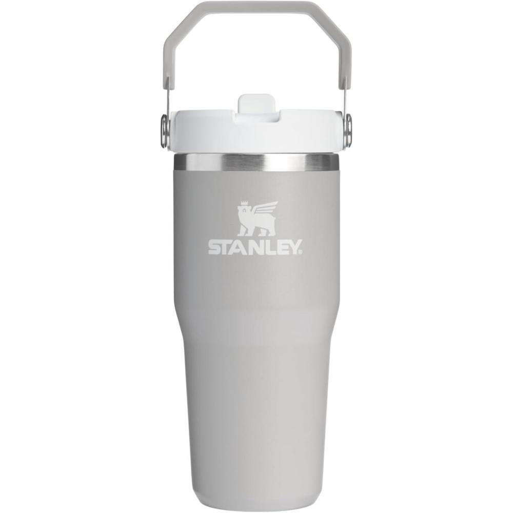 imageSTANLEY IceFlow 20 Flip Straw Tumbler with Handle 20 oz Twist On Lid and Flip Up Straw Leak Resistant Water Bottle Insulated Stainless Steel BPAFree AzureAsh