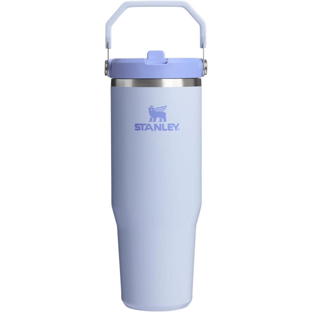 imageStanley IceFlow Flip Straw Tumbler with Handle 20 oz Twist On Lid and Flip Up Straw Leak Resistant Water Bottle Insulated Stainless Steel BPAFree PlumDew Drop