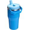 STANLEY IceFlow 2.0 Flip Straw Tumbler with Handle 20 oz | Twist On Lid and Flip Up Straw | Leak Resistant Water Bottle | Insulated Stainless Steel | BPA-Free | Azure(Azure)