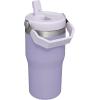 STANLEY IceFlow 2.0 Flip Straw Tumbler with Handle 20 oz | Twist On Lid and Flip Up Straw | Leak Resistant Water Bottle | Insulated Stainless Steel | BPA-Free | Azure(Lavender)