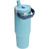 STANLEY IceFlow 2.0 Flip Straw Tumbler with Handle 20 oz | Twist On Lid and Flip Up Straw | Leak Resistant Water Bottle | Insulated Stainless Steel | BPA-Free | Azure(Agave)