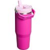 STANLEY IceFlow 2.0 Flip Straw Tumbler with Handle 20 oz | Twist On Lid and Flip Up Straw | Leak Resistant Water Bottle | Insulated Stainless Steel | BPA-Free | Azure(Violet Blossom)