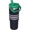 STANLEY IceFlow 2.0 Flip Straw Tumbler with Handle 20 oz | Twist On Lid and Flip Up Straw | Leak Resistant Water Bottle | Insulated Stainless Steel | BPA-Free | Azure(Navy Mesh)