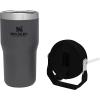 Stanley IceFlow Flip Straw Tumbler with Handle 20 oz | Twist On Lid and Flip Up Straw | Leak Resistant Water Bottle | Insulated Stainless Steel |BPA-Free | Plum(Charcoal)