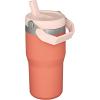 Stanley IceFlow Flip Straw Tumbler with Handle 20 oz | Twist On Lid and Flip Up Straw | Leak Resistant Water Bottle | Insulated Stainless Steel |BPA-Free | Plum(Grapefruit)
