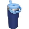 Stanley IceFlow Flip Straw Tumbler with Handle 20 oz | Twist On Lid and Flip Up Straw | Leak Resistant Water Bottle | Insulated Stainless Steel |BPA-Free | Plum(Lapis)