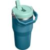 Stanley IceFlow Flip Straw Tumbler with Handle 20 oz | Twist On Lid and Flip Up Straw | Leak Resistant Water Bottle | Insulated Stainless Steel |BPA-Free | Plum(Coastal Teal)